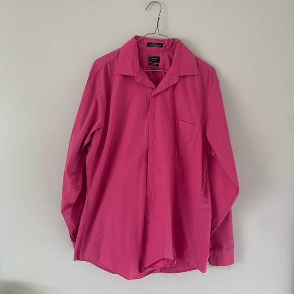 (2) Men’s Arrow Fitted Shirts 16.5 34/35 Deep pink and sateen bright violet NWT - Picture 3 of 9